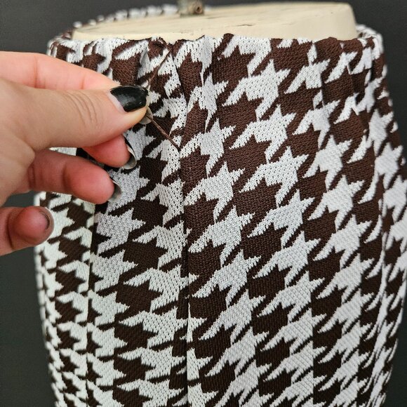 70s Bodin Knits Houndstooth Pull On Maxi Skirt - Picture 7 of 10